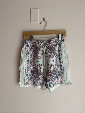NWT Kith White Paisley-Print High Waist Drawstring Shorts